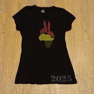 OMNIPEACE BLACK PEACE SIGN T-SHIRT
